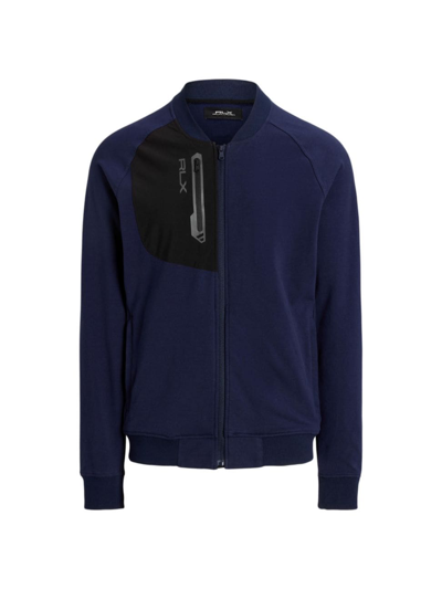 Shop Ralph Lauren Men's Techy Terry Cotton-blend Jacket In Refined Navy Polo Black