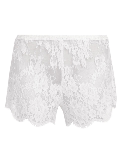 Shop Dolce & Gabbana Women's Pizzo Lace Shorts In Bianco Ottico