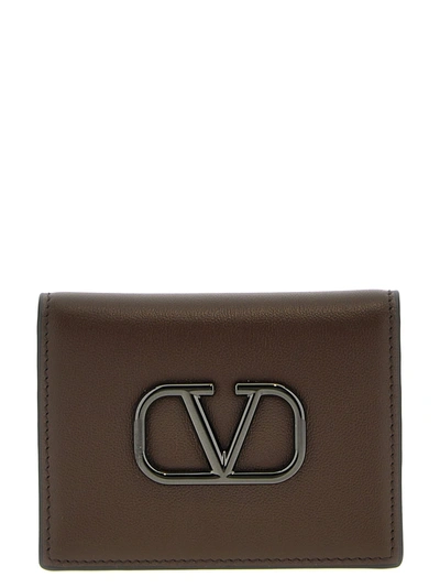 Shop Valentino Vlogo Signature Wallets, Card Holders Brown