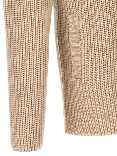 Shop Brunello Cucinelli Double-breasted Cardigan Sweater, Cardigans In Beige