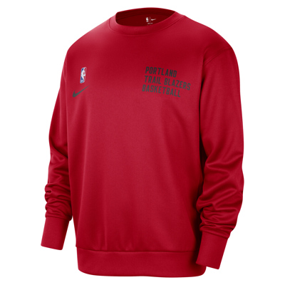 Shop Nike Portland Trail Blazers Spotlight  Men's Dri-fit Nba Crew-neck Sweatshirt In Red