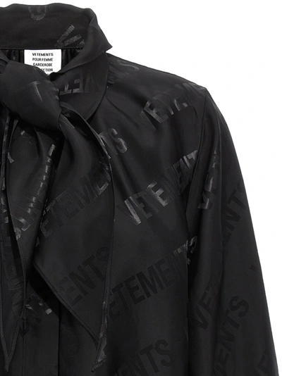 Shop Vetements Monogram Shirt, Blouse In Black
