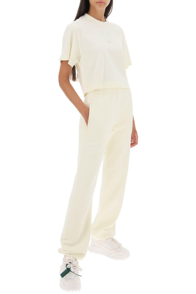 Off-white White Cotton Jogging Trousers In White