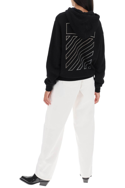Shop Off-white Hoodie With Back Embroidery In Black