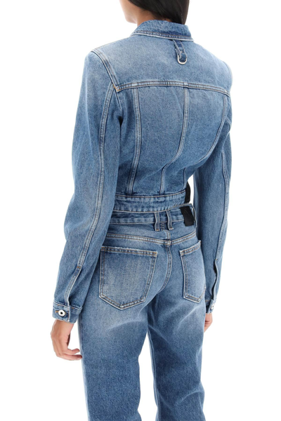 Off-white Off White Denim Jacket With Harness Details In Blue