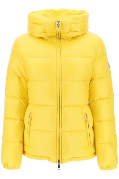 Shop Moncler 'duoro' Fitted Puffer Jacket In Yellow
