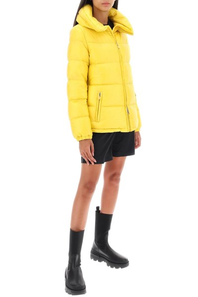 Shop Moncler 'duoro' Fitted Puffer Jacket In Yellow