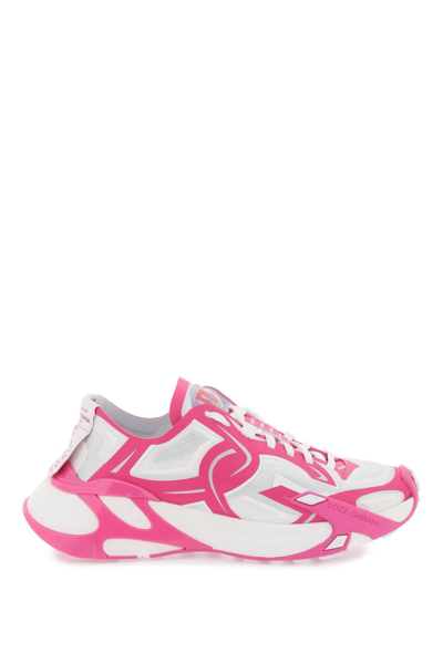 Shop Dolce & Gabbana 'fast' Sneakers In White,pink