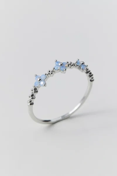 Shop Girls Crew Blue Blossom Love Ring In Silver, Women's At Urban Outfitters