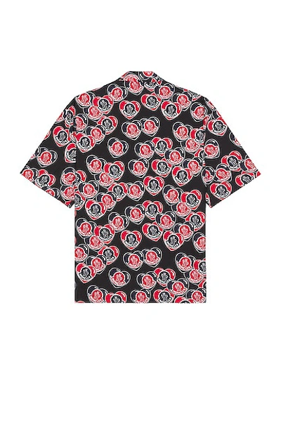 Moncler Heart Printed Cotton Poplin Shirt In Multi