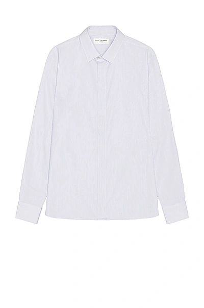 Shop Saint Laurent Long Sleeve Shirt In Blanc