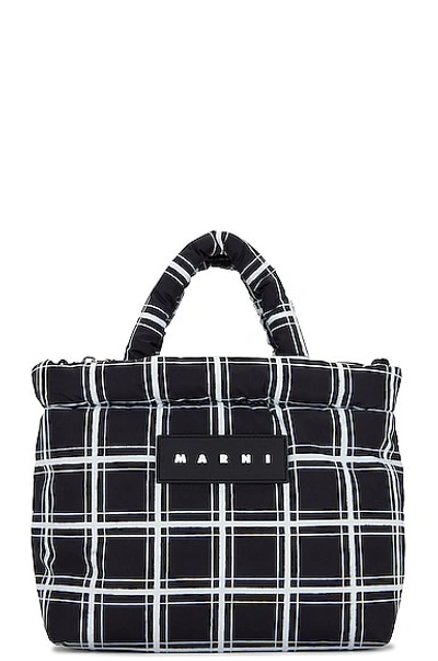 Shop Marni Tote Ew Nylon Print In Black