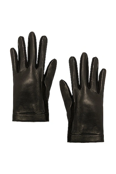 Shop Alaïa Leather Gloves In Noir