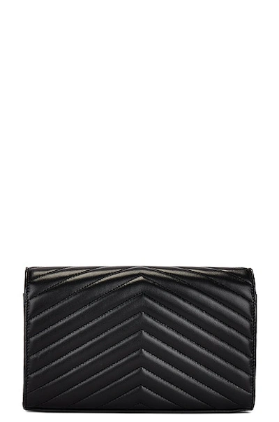 Saint Laurent Cassandre Wallet On Chain Bag In Nero