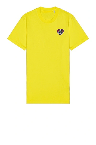 Shop Moncler T-shirt In Yellow