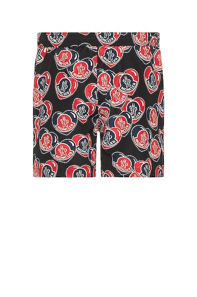 Moncler Logo-print Swim Shorts In Black