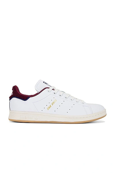 Shop Adidas Originals Stan Smith Shoe In White  Off White  & Shadow Red