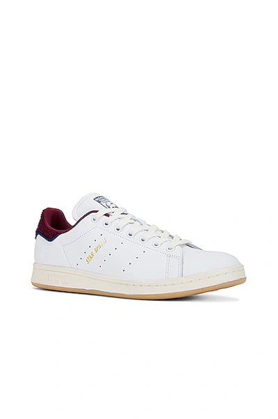 Shop Adidas Originals Stan Smith Shoe In White  Off White  & Shadow Red