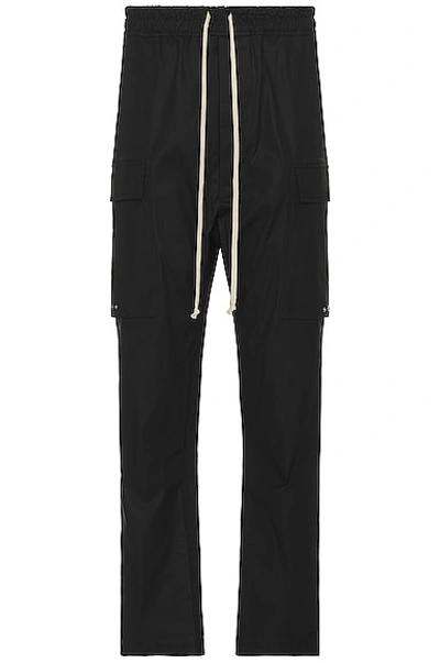 Rick Owens Black Porterville Cropped Cargo Pants In Black