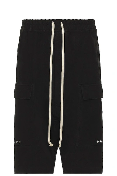 Shop Rick Owens Cargo Pod Shorts In Black