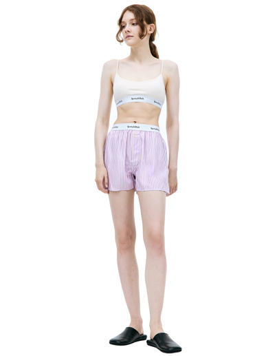 Sporty And Rich Logo-underband Bandeau Bra In Beige