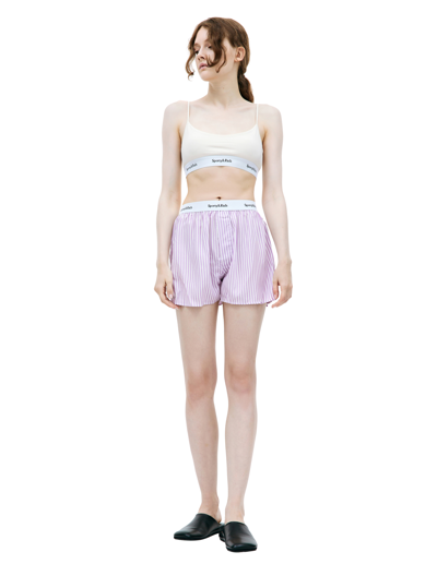 Sporty And Rich Logo-underband Bandeau Bra In Beige