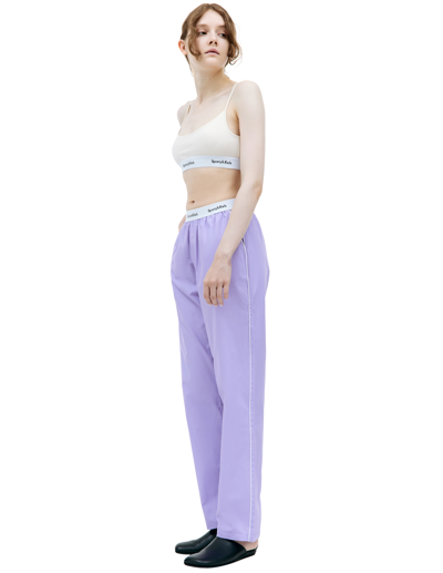 Sporty And Rich Serif Logo Pajama Pants In Purple