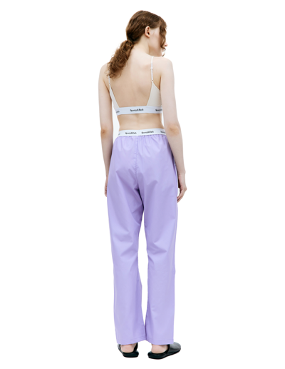 Sporty And Rich Serif Logo Pajama Pants In Purple