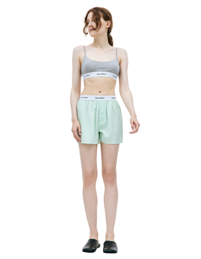 Sporty And Rich Grey Cotton Serif Bra In Grey