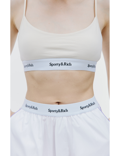 Sporty And Rich White Serif Pyjama Trousers In White