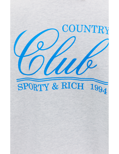 Shop Sporty And Rich '94 Country Club' Cotton Sweatshirt In Grey