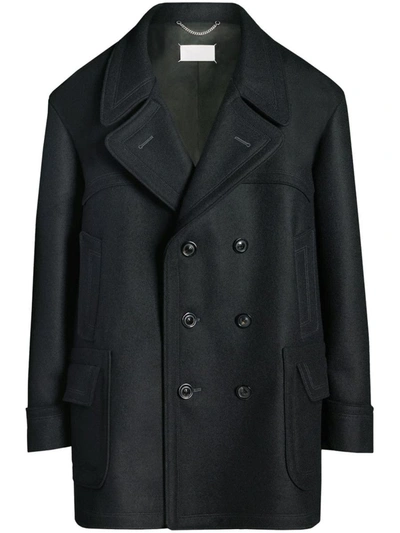 Shop Maison Margiela Oversized Double-breasted Coat In Black
