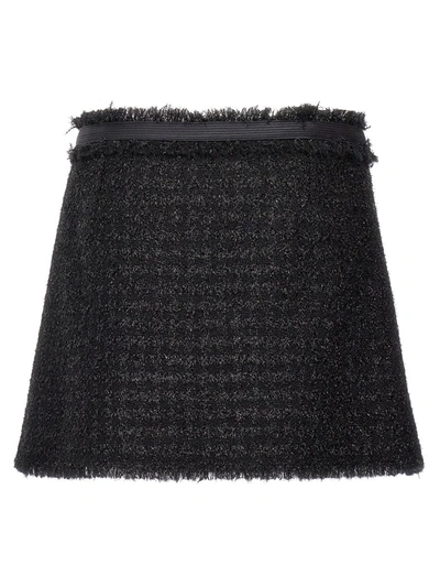 Shop Versace Lurex Skirt In Black