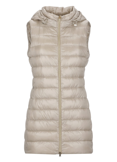 Shop Herno Padded And Quilted Vest In Beige