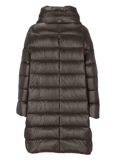 Shop Herno Matilde Quilted Down Jacket In Marrone Scuro