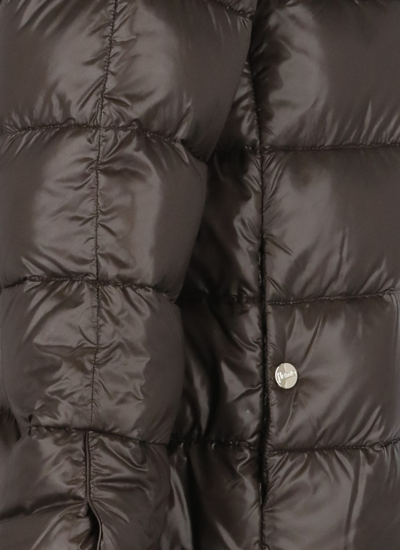 Herno Brown Quilted Jacket In Marrone Scuro