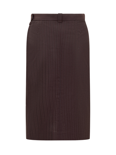 Shop Victoria Beckham Midi Skirt In Black/blackbrery/azure