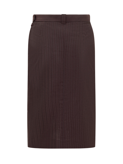 Victoria Beckham Midi Skirt In Black/blackbrery/azure