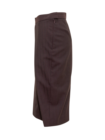 Victoria Beckham Midi Skirt In Black/blackbrery/azure