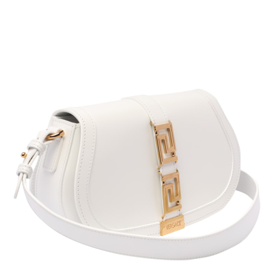 Shop Versace Greta Goddess Crossbody Bag In White