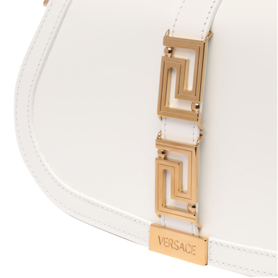 Shop Versace Greta Goddess Crossbody Bag In White