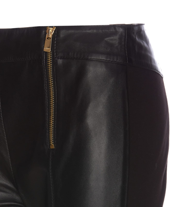 Shop Pinko Lulu Leather Leggings In Black