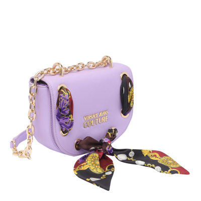 Shop Versace Jeans Couture Chain Couture Crossbody Bag In Lilac