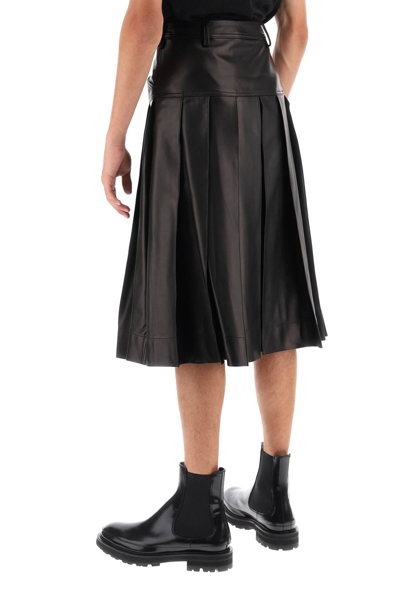 Shop Simone Rocha Pleated Nappa Leather Kilt In Black (black)