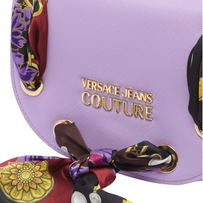Shop Versace Jeans Couture Chain Couture Crossbody Bag In Lilac