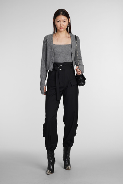 Iro Keyra Wool-cashmere Cropped Cardigan In Grey