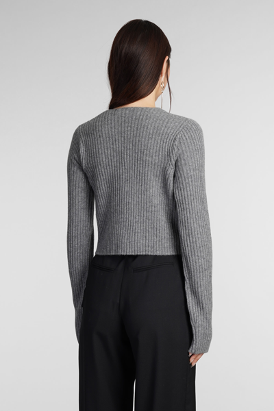 Iro Keyra Wool-cashmere Cropped Cardigan In Grey