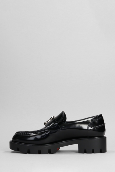 Shop Christian Louboutin Cl Moc Lug Loafers In Black Leather