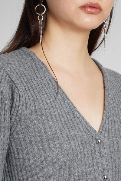 Iro Keyra Wool-cashmere Cropped Cardigan In Grey