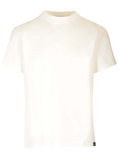 Shop Courrèges Straight Fit T-shirt In White
